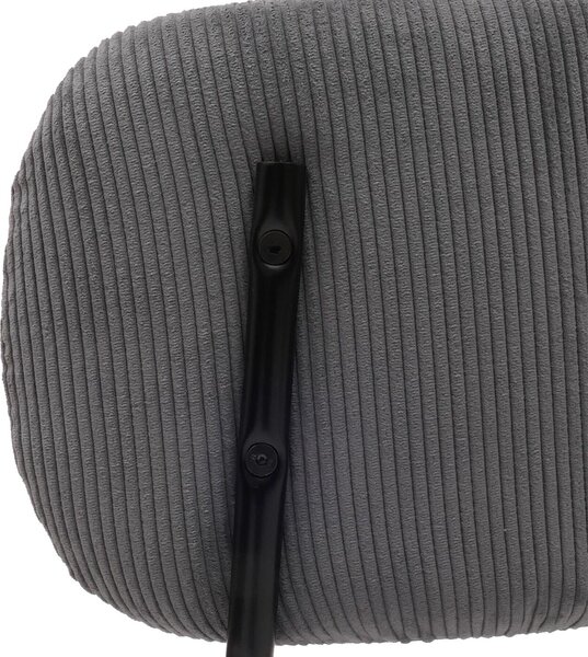 Sada 6 jídelních židlí HWC-O26, kuchyňská židle čalouněná židle, kord (330g/m²) látka/textil kov tmavě šedá