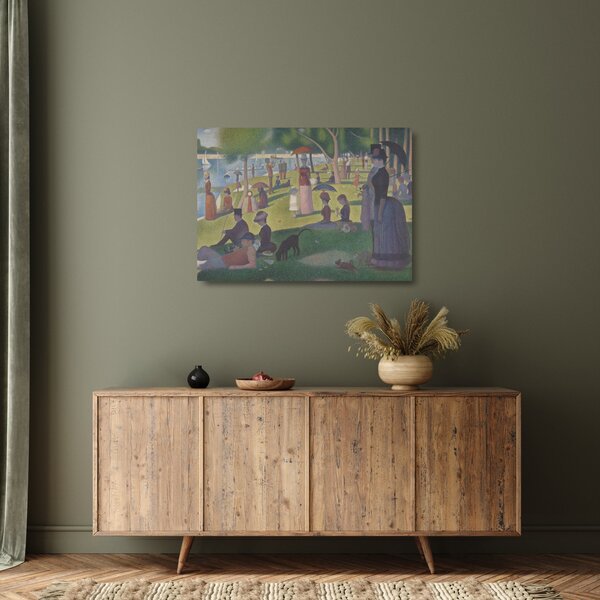 Skleněný obraz - Georges Seurat, A Sunday on La Grande Jatte, reprodukce (70x50 cm)