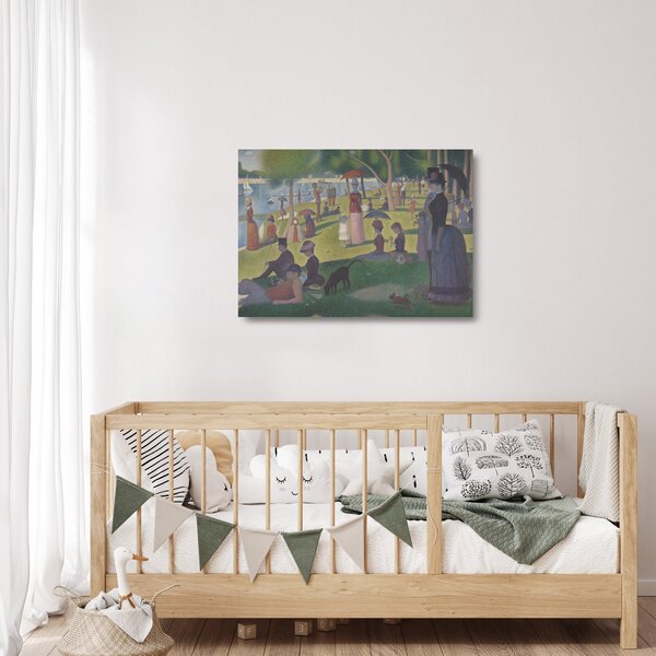 Skleněný obraz - Georges Seurat, A Sunday on La Grande Jatte, reprodukce (70x50 cm)