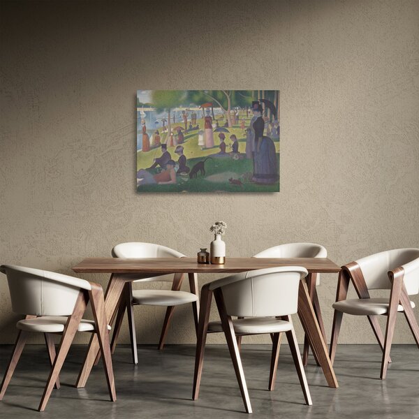 Skleněný obraz - Georges Seurat, A Sunday on La Grande Jatte, reprodukce (70x50 cm)