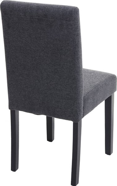 Sada 2 jídelních židlí Kuchyňská židle Littau Textil, antracitově šedá, tmavé nohy