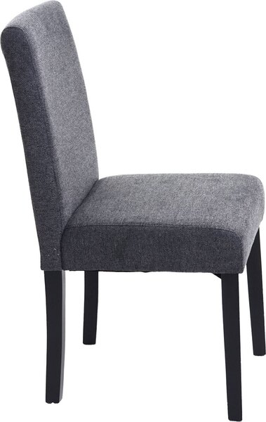 Sada 2 jídelních židlí Kuchyňská židle Littau Textil, antracitově šedá, tmavé nohy