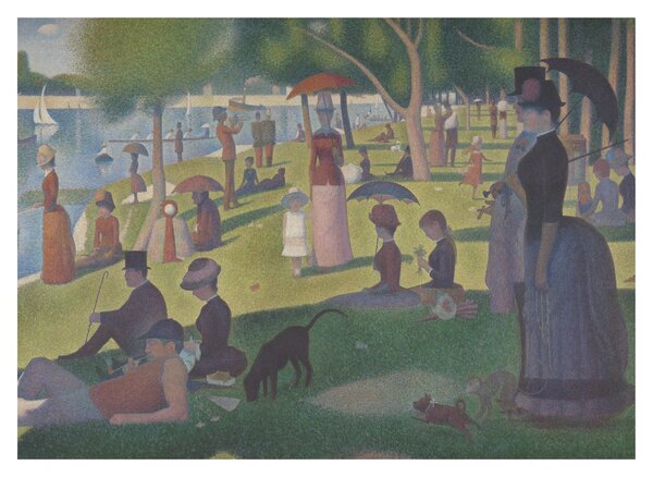 Skleněný obraz - Georges Seurat, A Sunday on La Grande Jatte, reprodukce (70x50 cm)