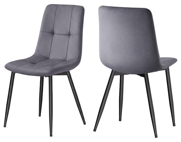 VASAGLE jídelní židle, set 2 kusů, otočné o 360°, ergonomická sametová židle, rozměry 43 x 52 x 83 cm, šedá barva