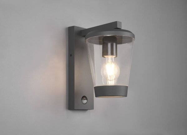 Trio 211069142 venkovní nástěnné svítidlo s pohybovým čidlem Cavado 1x40W | E27 | IP44 - antracit