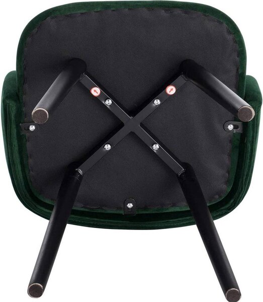 Jídelní židle - sada 4 kusů - sametově zelená - s područkami - výška 47 cm