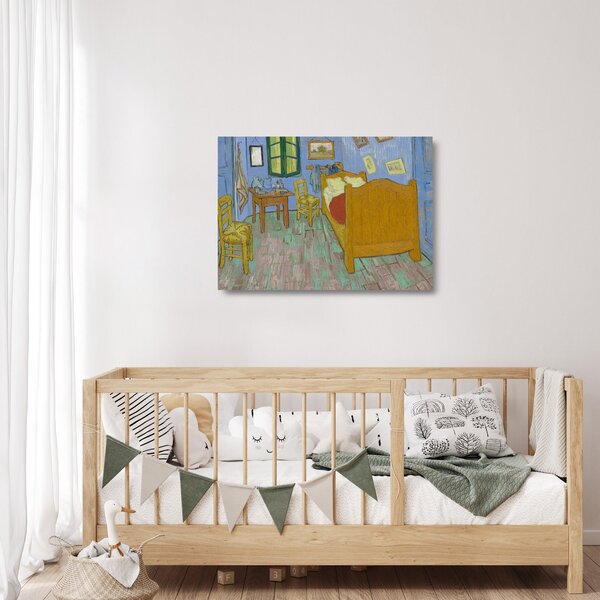 Skleněný obraz - Vincent van Gogh, The Bedroom, reprodukce (70x50 cm)