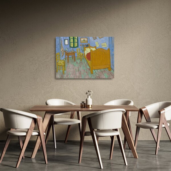 Skleněný obraz - Vincent van Gogh, The Bedroom, reprodukce (70x50 cm)