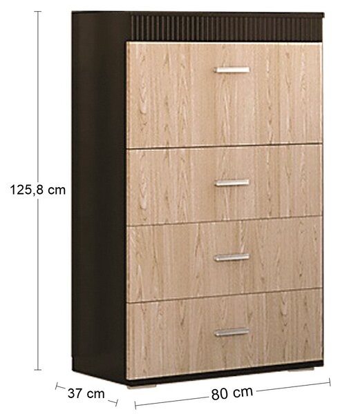 Nabbi Barová skříňka Mils CH-B - dub rodos / wenge magic