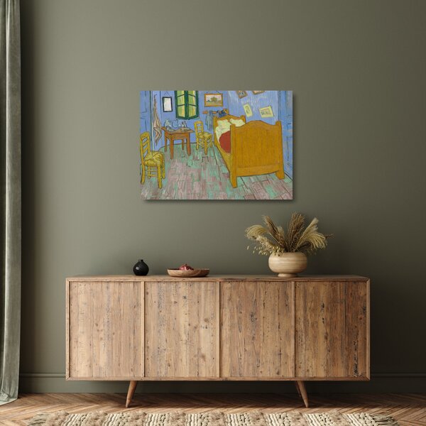 Skleněný obraz - Vincent van Gogh, The Bedroom, reprodukce (70x50 cm)