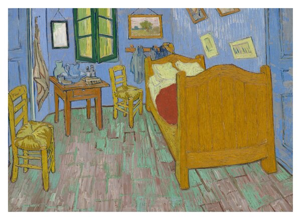 Skleněný obraz - Vincent van Gogh, The Bedroom, reprodukce (70x50 cm)