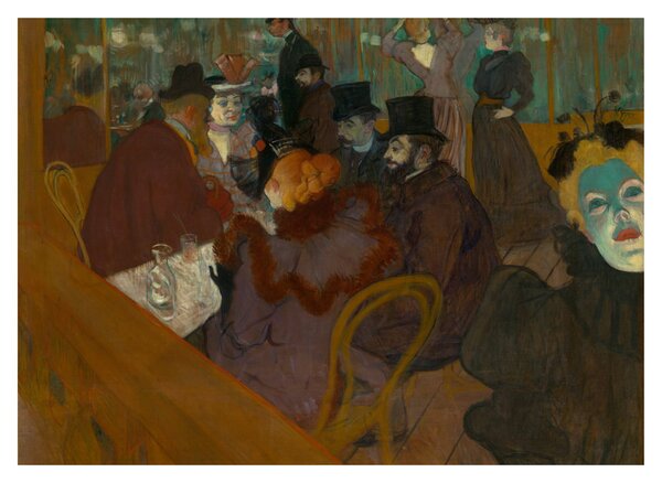 Skleněný obraz - Henri de Toulouse-Lautrec, At the Moulin Rouge, reprodukce (70x50 cm)