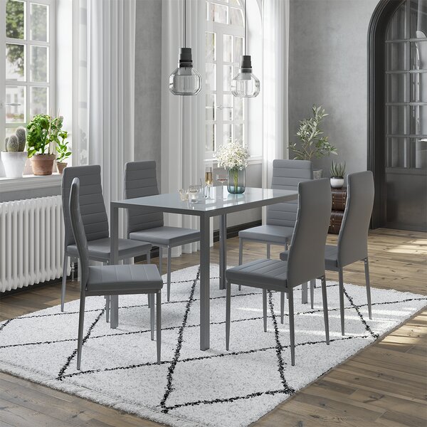 Židle jídelny Vicco Grand Šedá 42.5 x 48 cm Sada 6 kusů, Model 40740