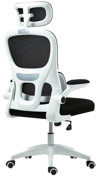 Ergonomická kancelářská židle HOMCOM s odnímatelnými područky a opěrkou hlavy, otočná židle s nastavitelnou výškou, bederní oporou a houpací funkcí v