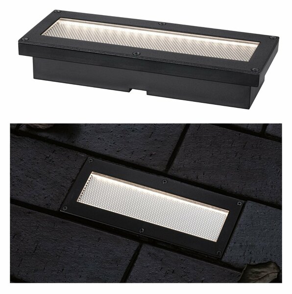 PAULMANN Solární LED zemní svítidlo Domenic IP67 3000K černá obdélník