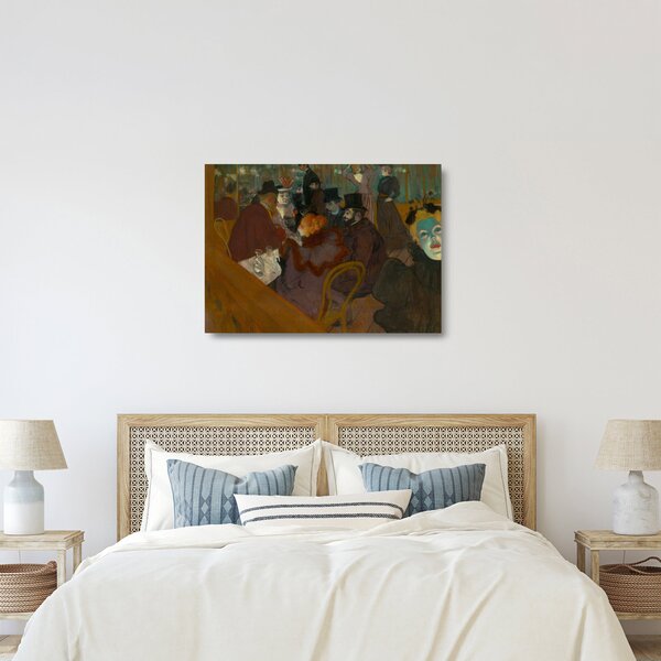 Skleněný obraz - Henri de Toulouse-Lautrec, At the Moulin Rouge, reprodukce (70x50 cm)