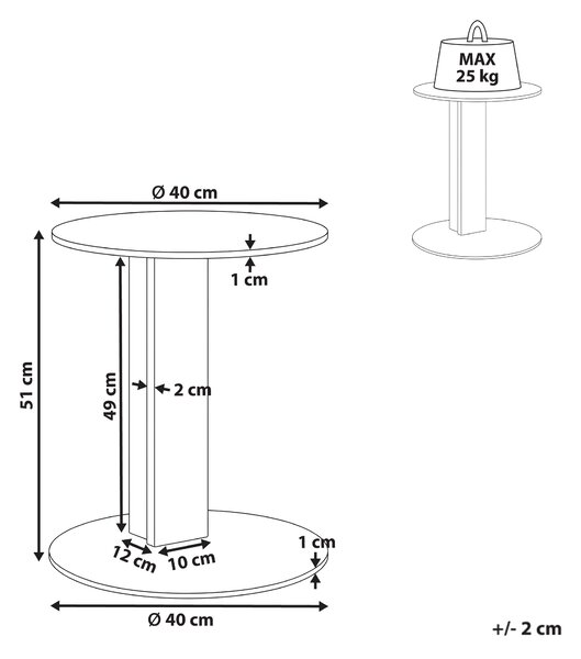 Zahradní odkládací stolek VANZAGO 40 cm 40 cm Kov Béžová