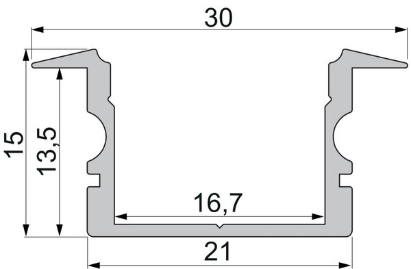 IMPR 975163 ET-02-15 vysoký T-profil pro 15 - 16,3 mm LED pásek matná černá - DEKOLIGHT
