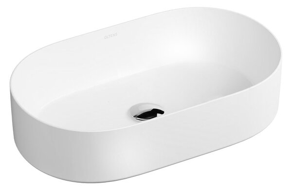 Oltens Lom Thin umyvadlo 52x30 cm oválné na pult bílá lesk 40328000