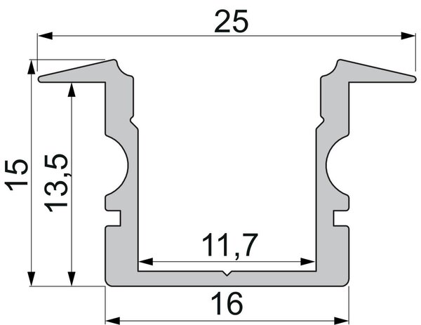 IMPR 975123 ET-02-10 vysoký T-profil pro 10 - 11,3 mm LED pásek matná černá - DEKOLIGHT