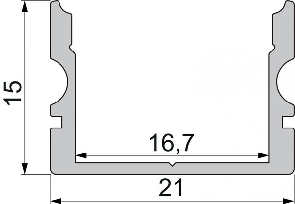 IMPR 970163 AU-02-15 vysoký U-profil pro 15 - 16,3 mm LED pásek matná černá - DEKOLIGHT