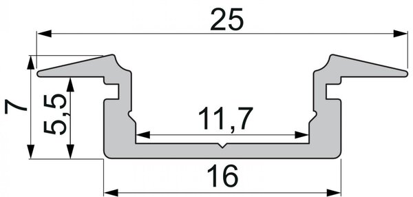 IMPR 975025 ET-01-10 plochý T-profil pro 10 - 11,3 mm LED pásek matná bílá - DEKOLIGHT
