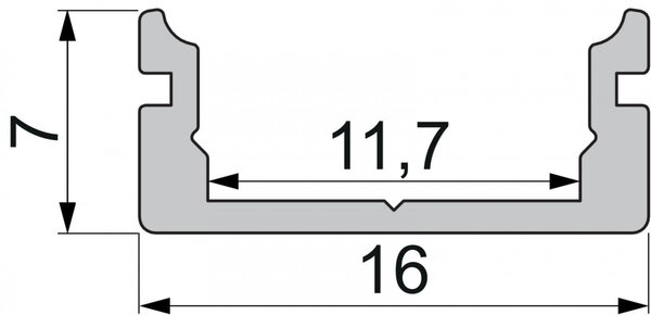 IMPR 970021 AU-01-10 plochý U-profil pro 10 - 11,3 mm LED pásek matná stříbrná - DEKOLIGHT