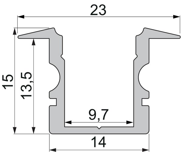 IMPR 975103 ET-02-08 vysoký T-profil pro 8 - 9,3 mm LED pásek matná černá - DEKOLIGHT