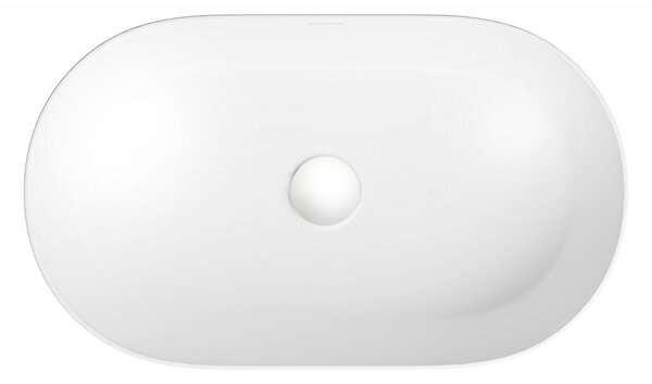 Oltens Lom Thin umyvadlo 52x30 cm oválné na pult bílá lesk 40328000