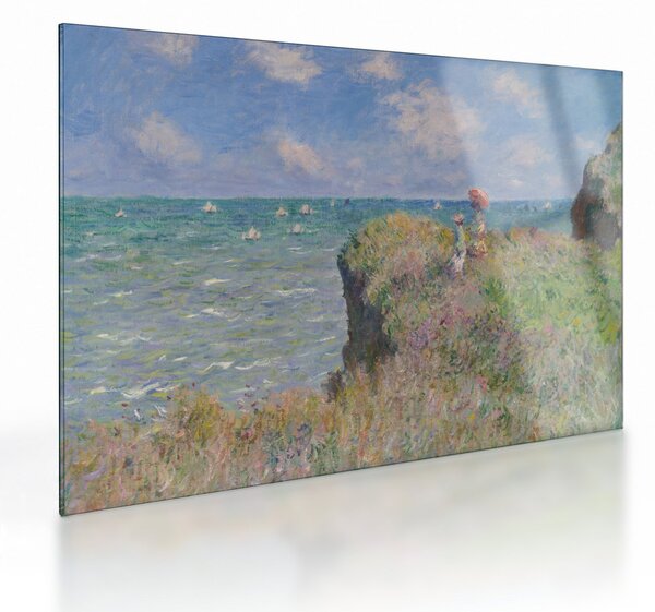 Skleněný obraz - Claude Monet, Cliff Walk at Pourville, reprodukce (70x50 cm)