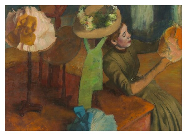 Skleněný obraz - Edgar Degas, The Millinery Shop, reprodukce (70x50 cm)