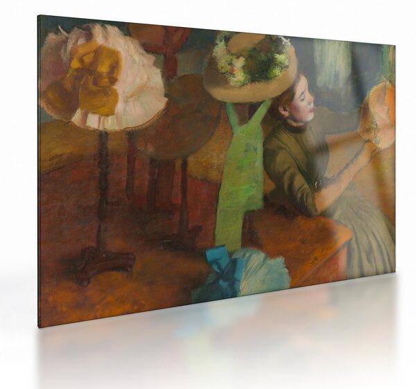 Skleněný obraz - Edgar Degas, The Millinery Shop, reprodukce (70x50 cm)
