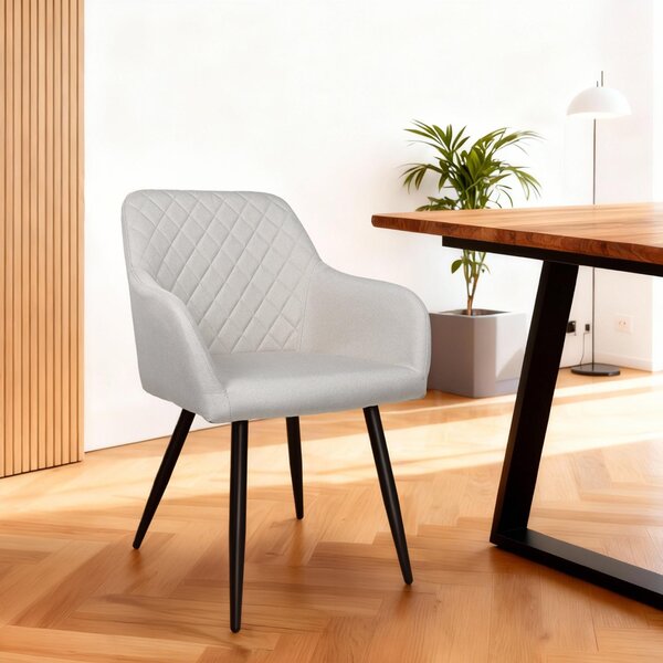 Jídelní židle ALBATROS sada 2 židlí SILA, béžová - Moderní a stylová, pohodlná čalouněná židle - Elegantní židle do kuchyně, jídelny nebo jídelního stolu v retro vzhledu