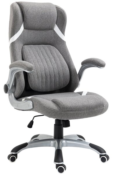 Vinsetto Ergonomická kancelářská židle s skládacími opěrkami a opěrkou hlavy, otočná pracovní židle s bederní oporou, výškově nastavitelná a s funkcí