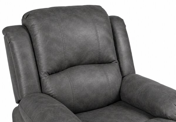 Relaxační polohovací TV křeslo DUVAL — látka vintage, šedá, nosnost 130 kg