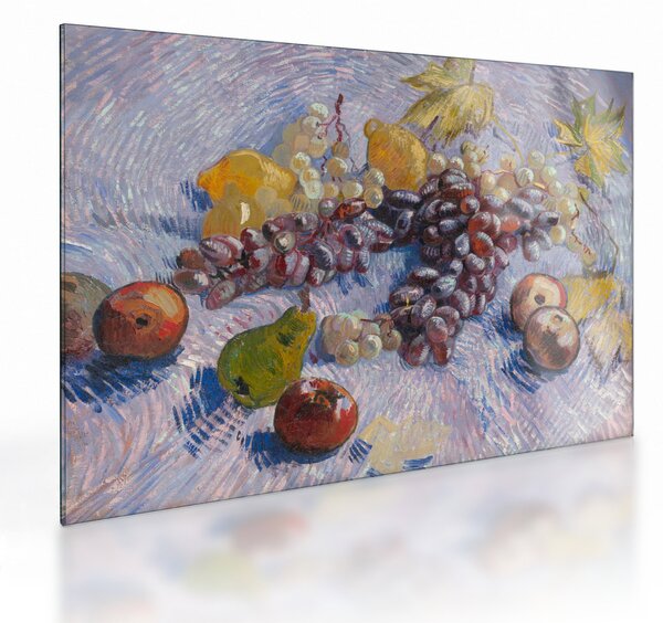 Skleněný obraz - Vincent van Gogh, Grapes, Lemons, Pears, and Apples, reprodukce (70x50 cm)