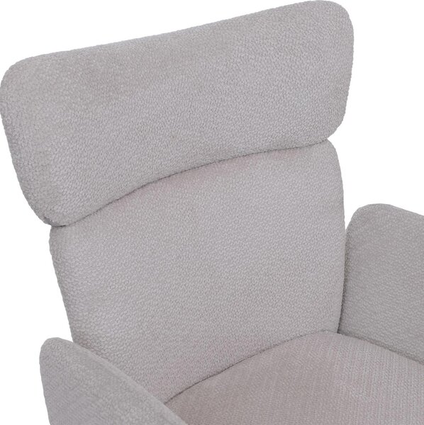 Sada 2 jídelních židlí HWC-N11, židle, otočná, automatické vracení látka bouclé 350g/m² Oeko-Tex světle šedá, tmavě šedé nohy