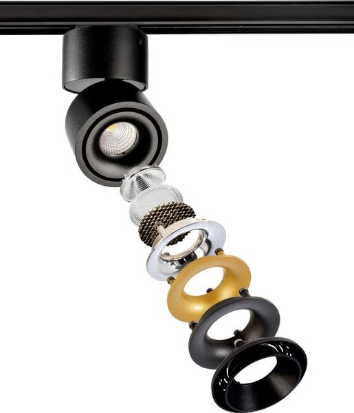 IMPR 707188 Deko-Light 1-fázový kolejnicový systém bodové svítidlo, Uni II Mini, Tilt, 11,3 W, DIM, 2700 K, 220-240V černá 160 mm