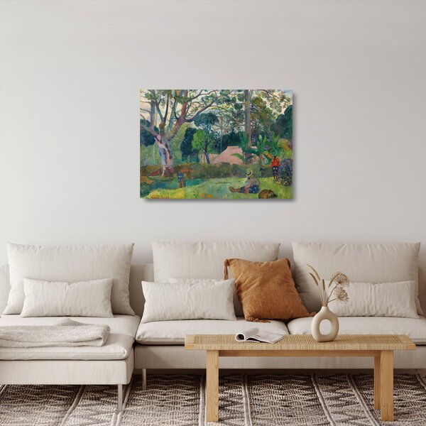 Skleněný obraz - Paul Gauguin, Te raau rahi (The Big Tree), reprodukce (70x50 cm)