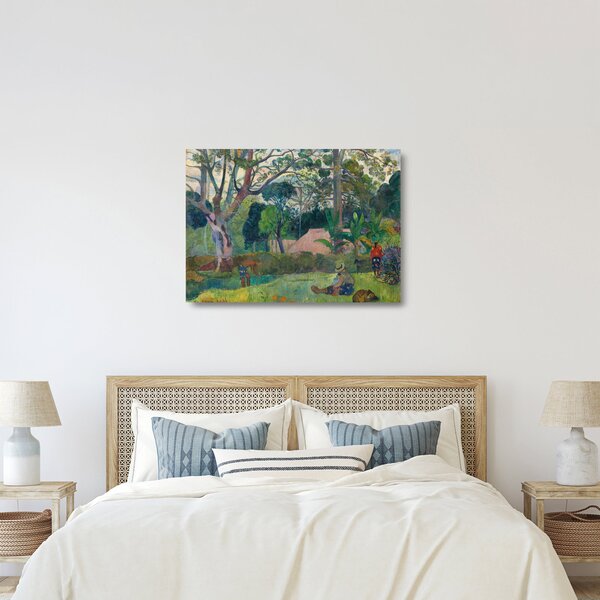 Skleněný obraz - Paul Gauguin, Te raau rahi (The Big Tree), reprodukce (70x50 cm)