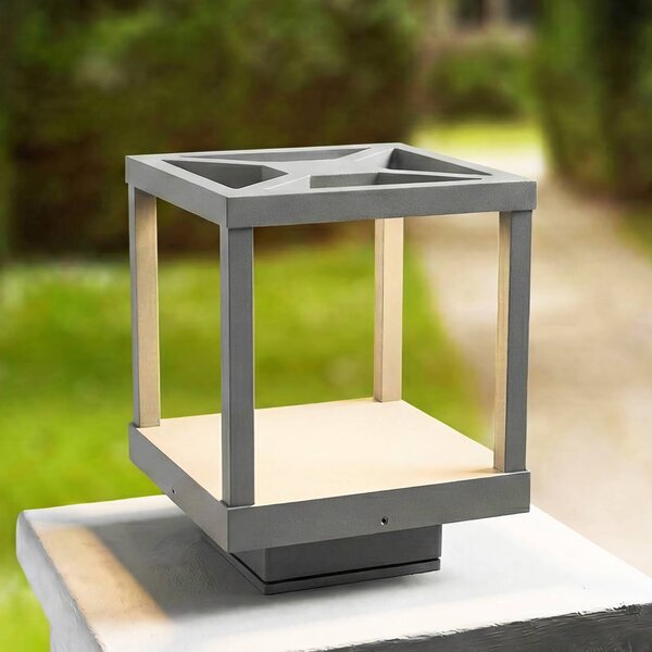 Lucande LED podlahová lampa Lealan, šedá, kov, 23 cm, IP54, Hliník / šedá / zinek, Hliník, Moderní