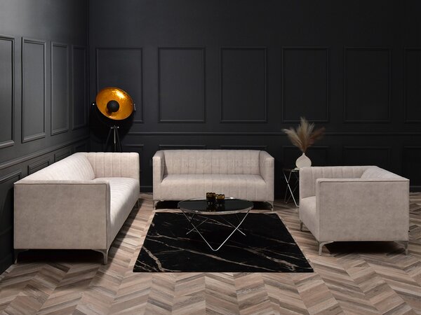 Relaxační křeslo Rotundas (písková + chrom). Akce -10%