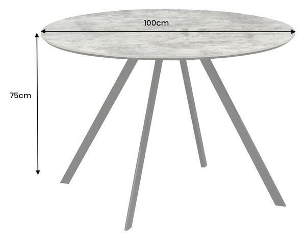 Kulatý jídelní stůl ATELIER 100 CM šedá/černá melaminová dýha Nábytek | Jídelní prostory | Jídelní stoly | Kulaté