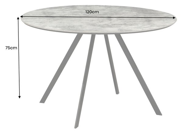Kulatý jídelní stůl ATELIER 120 CM šedá/černá melaminová dýha Nábytek | Jídelní prostory | Jídelní stoly | Kulaté
