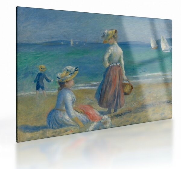 Skleněný obraz - Auguste Renoir, Figures on the Beach, reprodukce (70x50 cm)