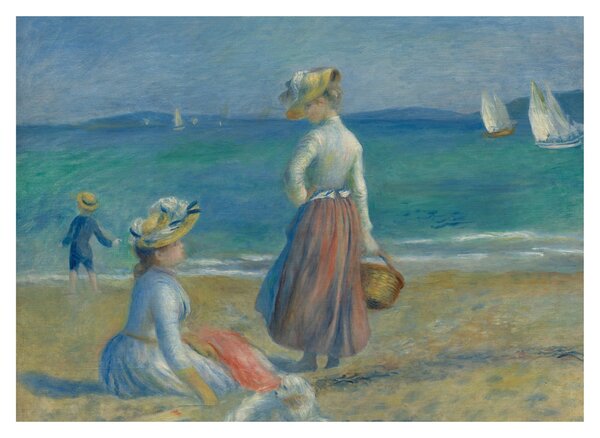 Skleněný obraz - Auguste Renoir, Figures on the Beach, reprodukce (70x50 cm)