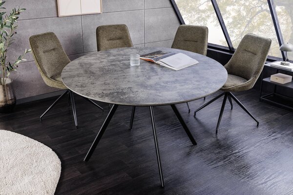 Kulatý jídelní stůl ATELIER 120 CM šedá/černá melaminová dýha Nábytek | Jídelní prostory | Jídelní stoly | Kulaté