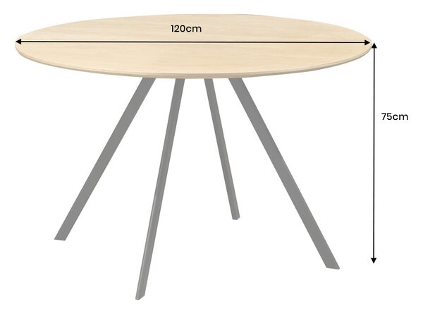 Kulatý jídelní stůl ATELIER 120 CM přírodní/černá dubová dýha Nábytek | Jídelní prostory | Jídelní stoly | Kulaté