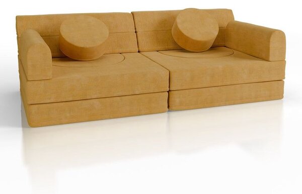 Designová modulární pohovka pro děti 150 cm, hořčicová