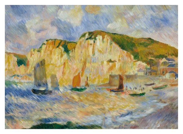 Skleněný obraz - Auguste Renoir, Sea and Cliffs, reprodukce (70x50 cm)